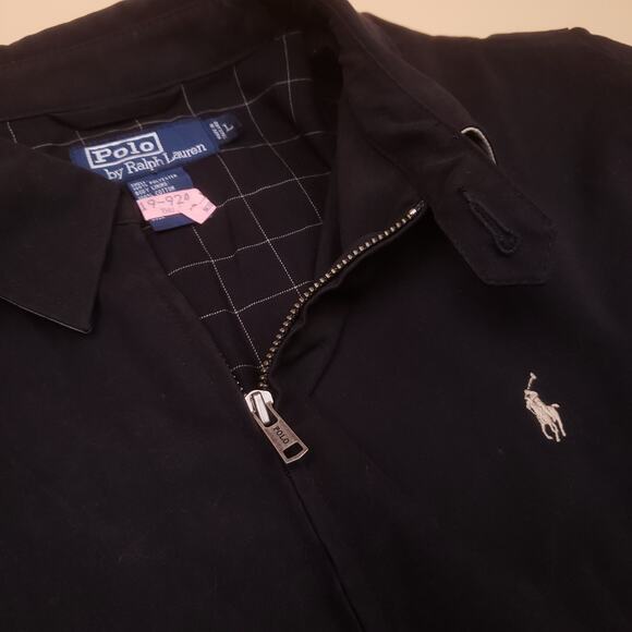 Vintage Polo Ralph Lauren Microfiber Mens Black Work Lined Windbreaker Large - Picture 5 of 9